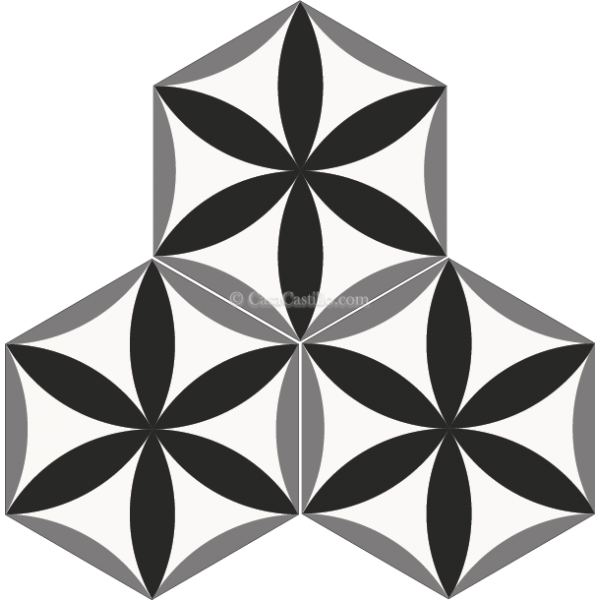 Mission Cement Tile Fiore Hexagonal 3